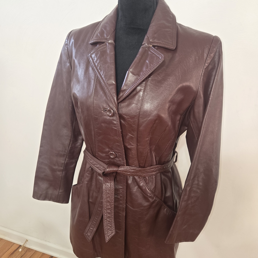 VINTAGE 60s/70s Burgundy Leather Jacket